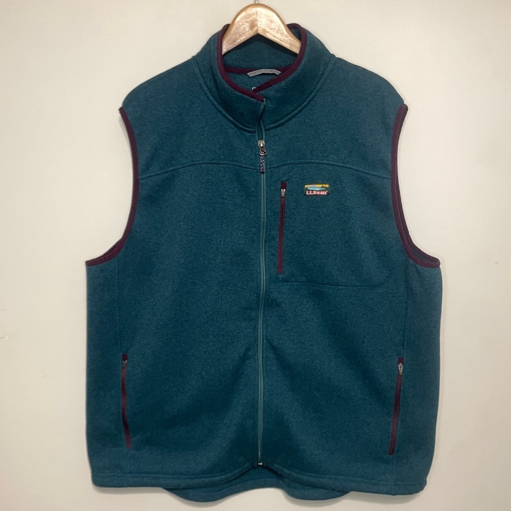 L.L. Bean Men’s Sweater Fleece Vest, Full Zip, Sz XXL Reg, Slightly Fitted